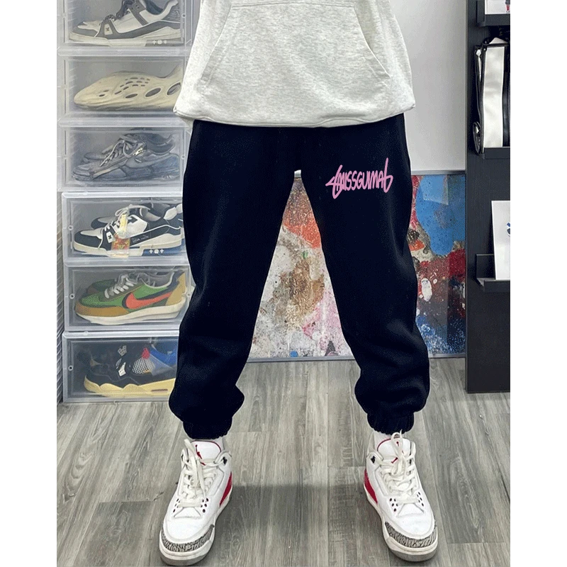 美式复古秋季潮流卫裤篮球运动休闲长裤男款潮牌宽松直筒束脚裤子