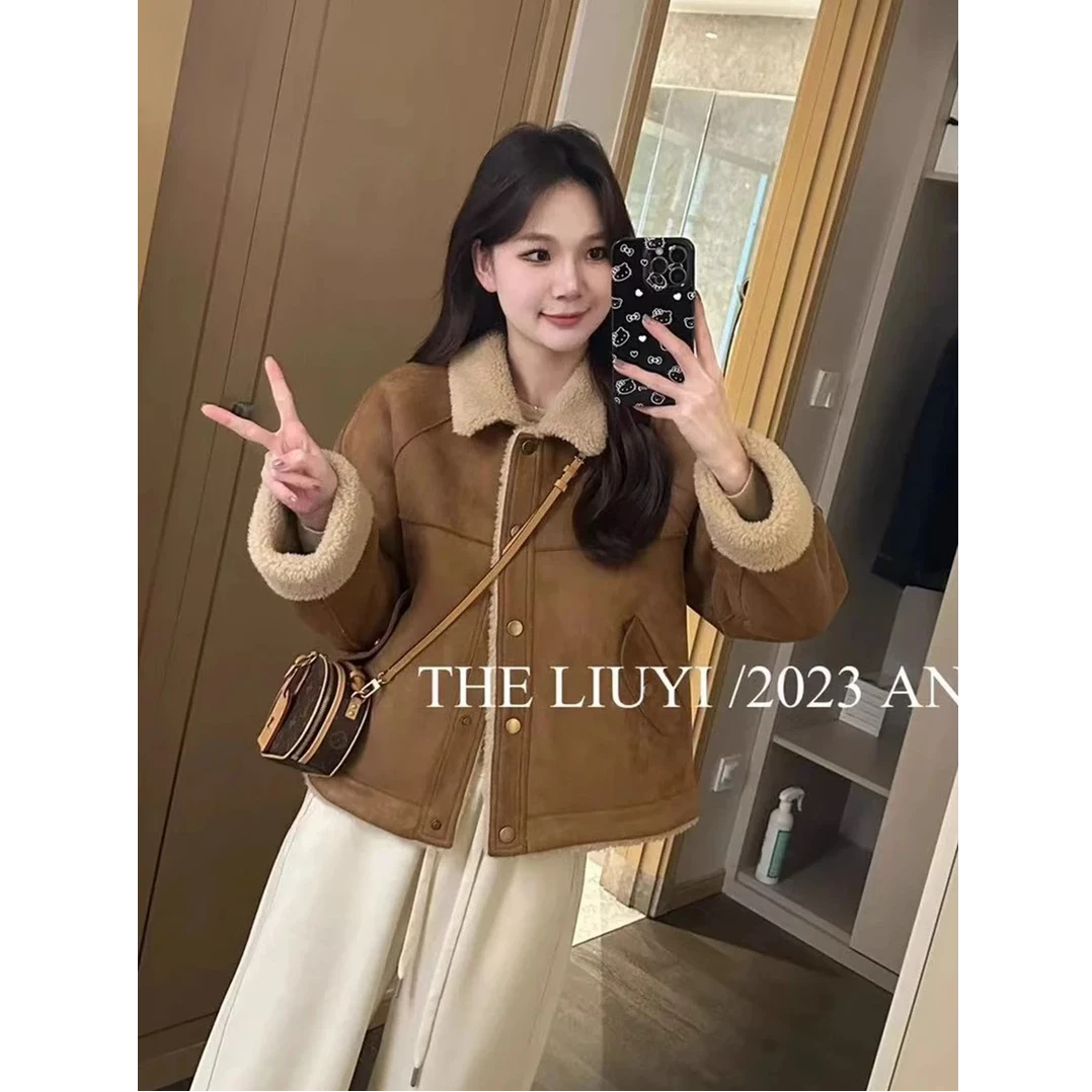 2024早秋季新款女装秋冬小香风韩系羊羔毛外套上衣时尚减龄大衣潮