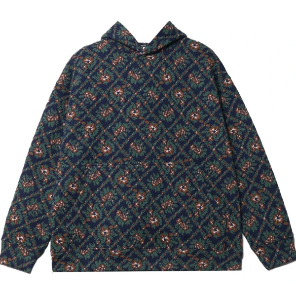 WY90-DY老花网格加绒设计感卫衣秋季休闲宽松时尚长袖百搭上衣