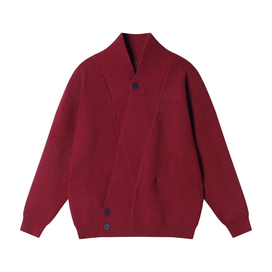 MY159-DY秋冬新款小众设计斜领长袖百搭校园风休闲复古开衫卫衣