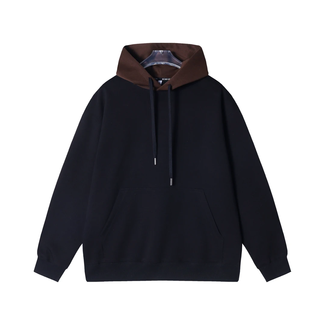 WY452-DY秋冬新款拼色美式街头韩版抽绳款时尚长袖连帽宽松卫衣