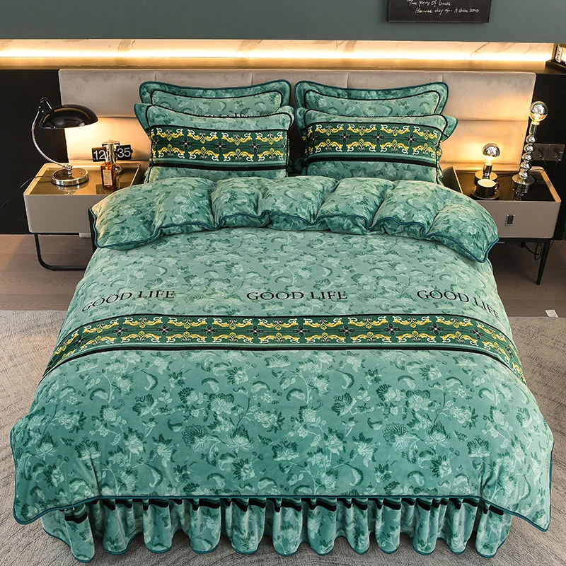 【加厚牛奶绒四件套】加厚加密不掉毛不掉色不静电YYY