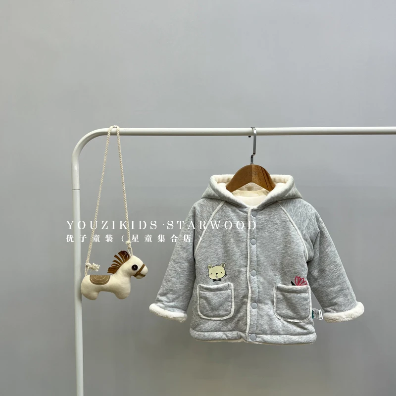 优儿宝贝【浮力品宣款】冬款1942602小童宝宝加厚加绒棉服连帽保暖