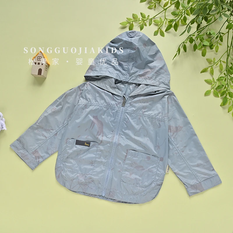 哎蔴蔴【六月品宣款】夏儿童防晒衣9021513小童宝宝满印连帽空调服