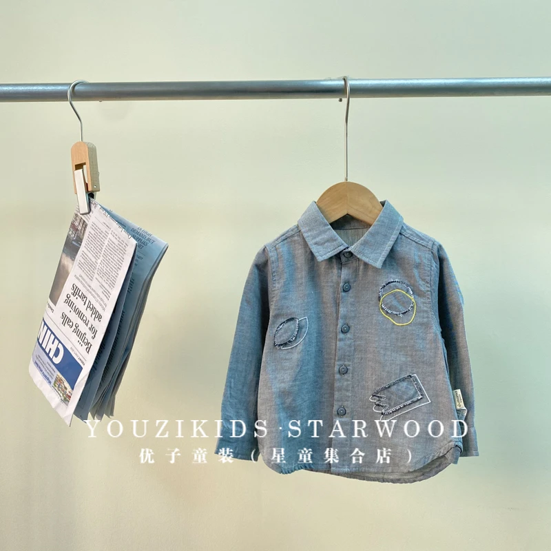 哎蔴蔴/优子壹家【反季浮力】春季儿童衬衫9011203小童宝宝纯棉衬衫