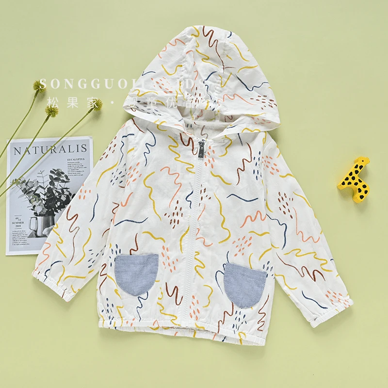 哎蔴蔴【六月浮力】夏季儿童防晒衣9021575小童宝宝纯棉满印空调服