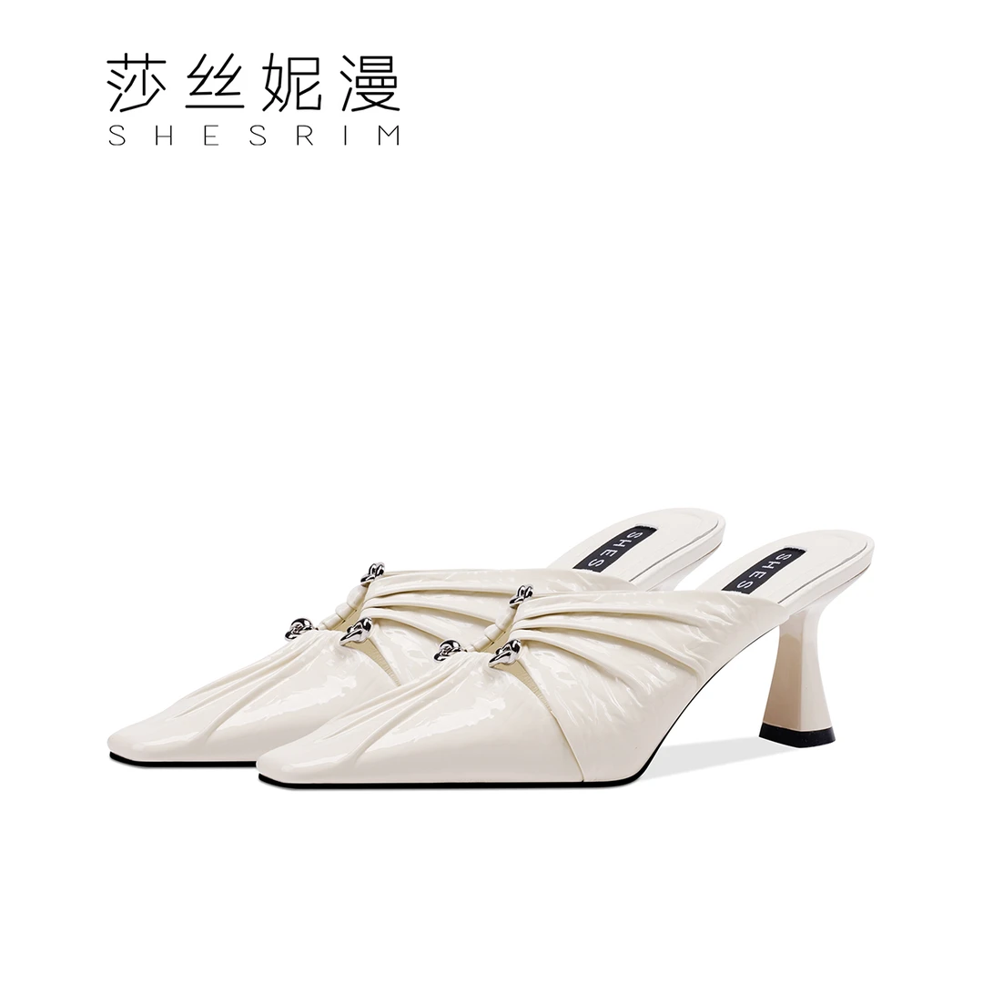 115-【晚風撩人】2024夏季上气质白色时尚百搭外穿高跟方头女鞋经