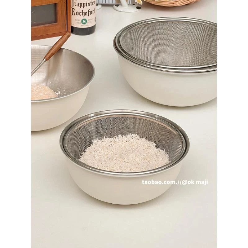 洗菜盆304不锈钢料理盆漏盆滤水篮和面家用淘米洗肉盆淘菜沥水篮