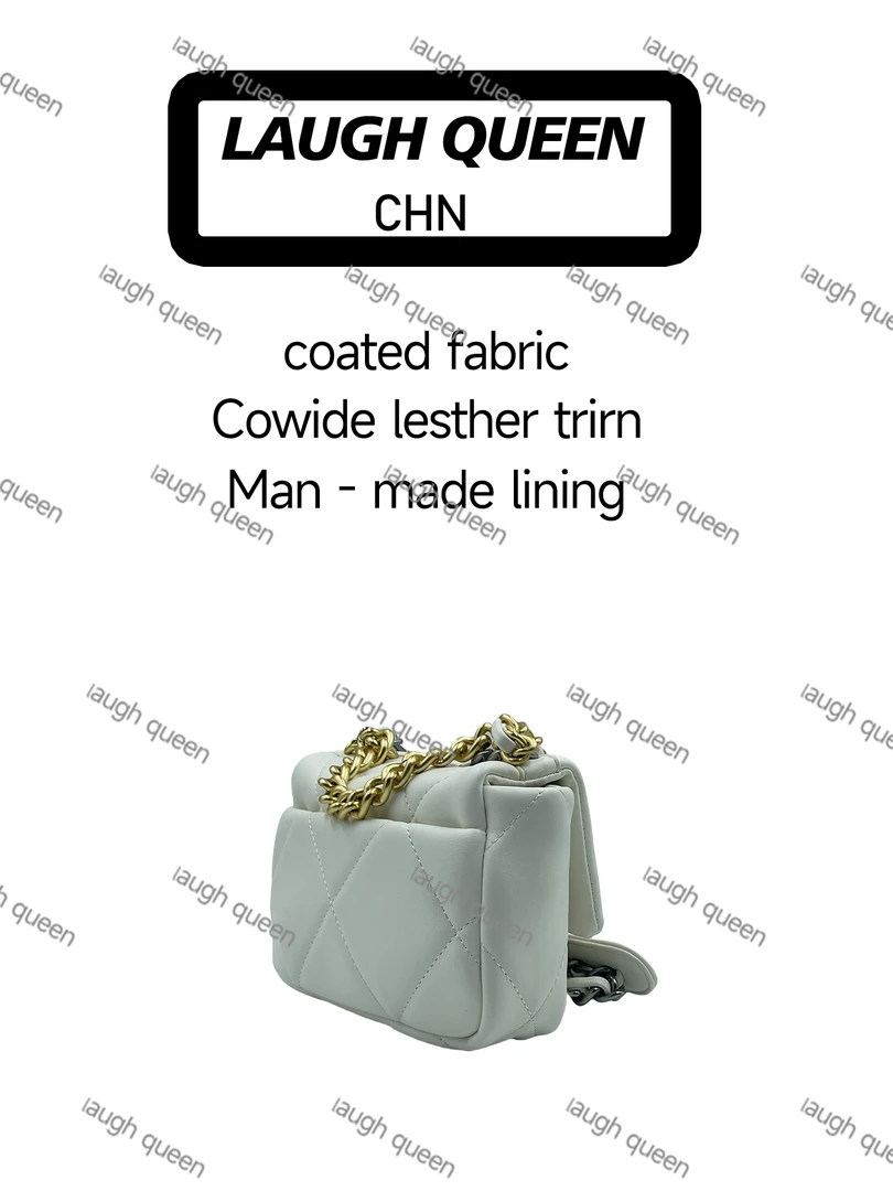 Laugh Queen手工打造女士包手拎斜跨白色油蜡皮26cm   19