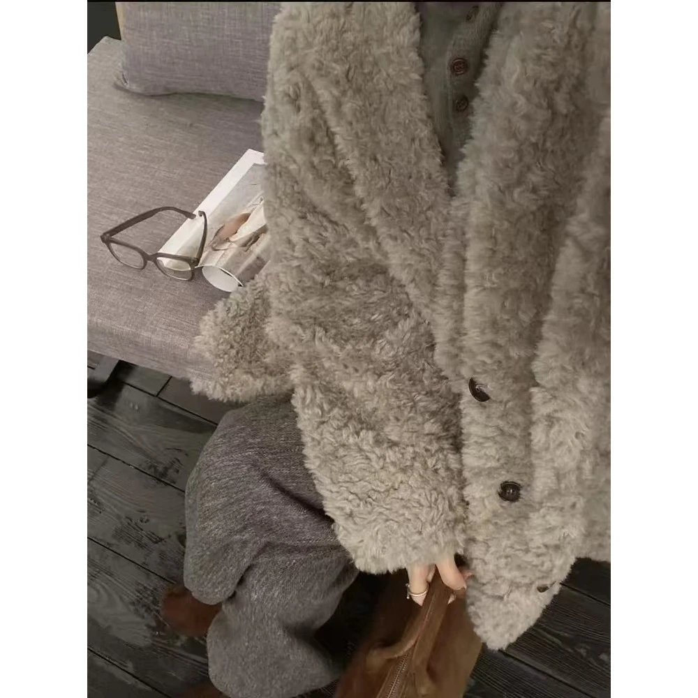 9580【100%羊毛】圈圈羊毛韩版宽松慵懒风针织外套