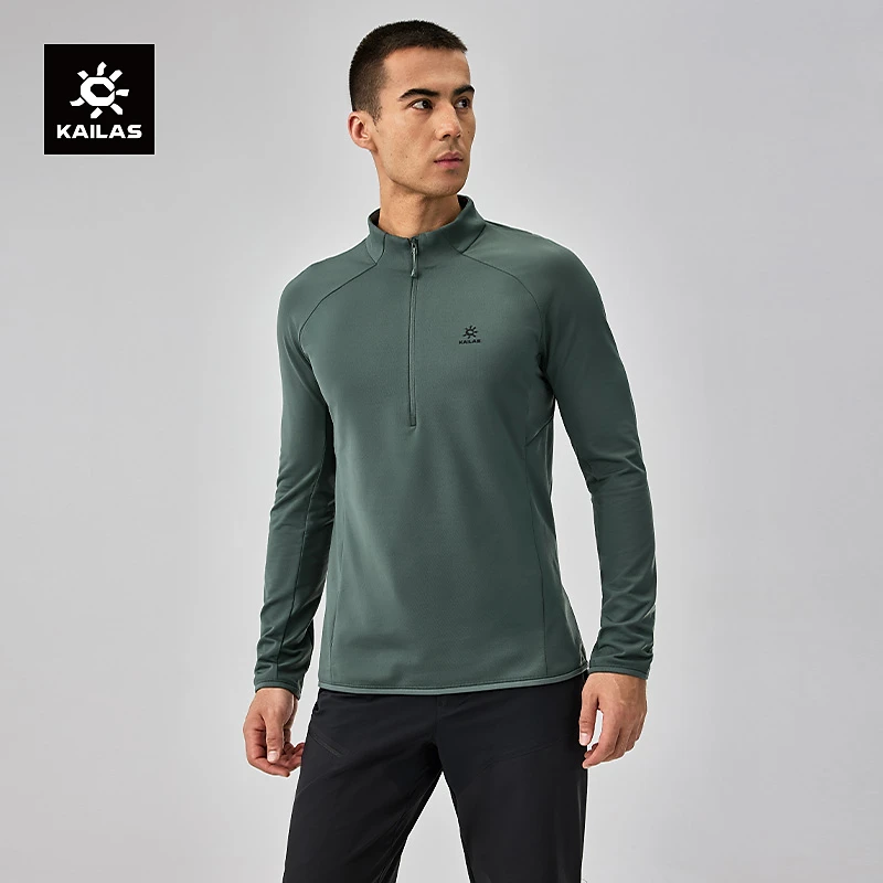 KAILAS凯乐石男女款立领半开胸抓绒衫户外运动徒步保暖套头抓绒衣
