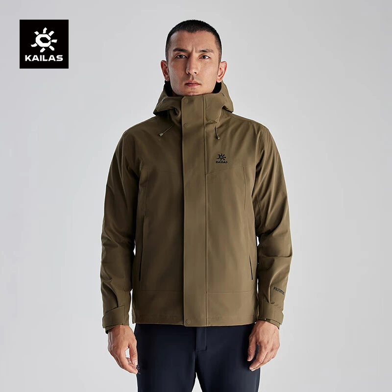 凯乐石户外秋冬两件套防风防水保暖抓绒三合一冲锋衣男款加绒登山