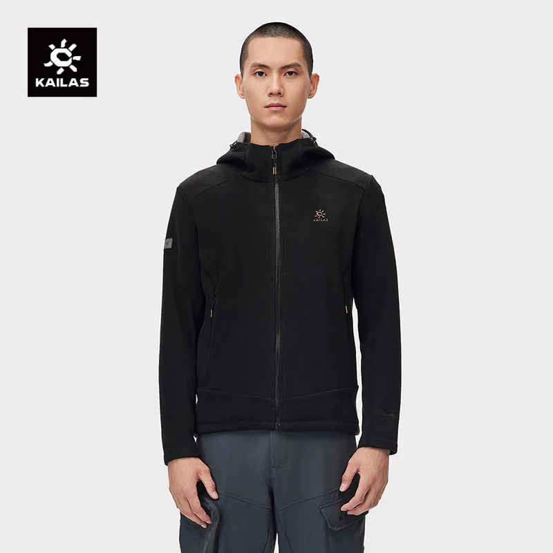 KAILAS凯乐石抓绒衣男款摇粒绒长袖外套透气保暖抗静电连帽卫衣