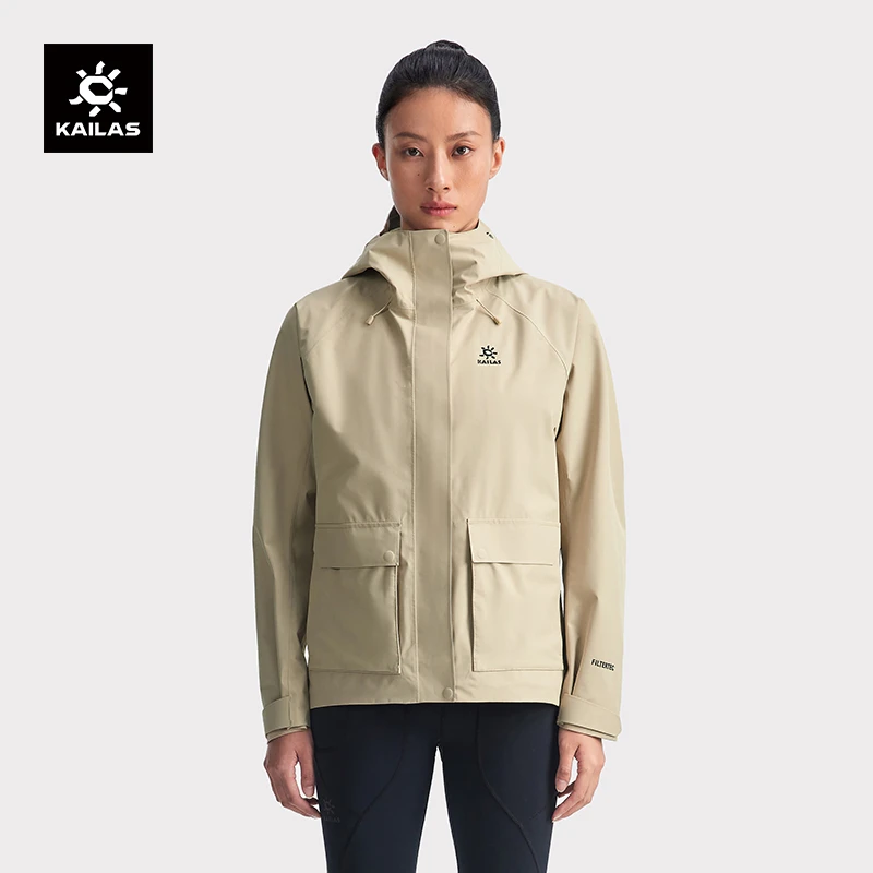 凯乐石冲锋衣女款春夏防风防水登山服户外休闲工装风单层外套定日