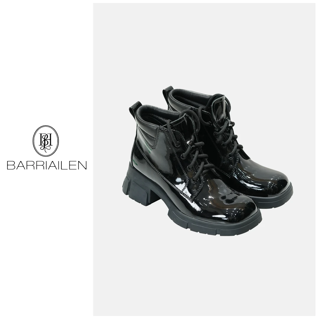 BARRIAILEN | 时尚漆皮绑带半靴-241072