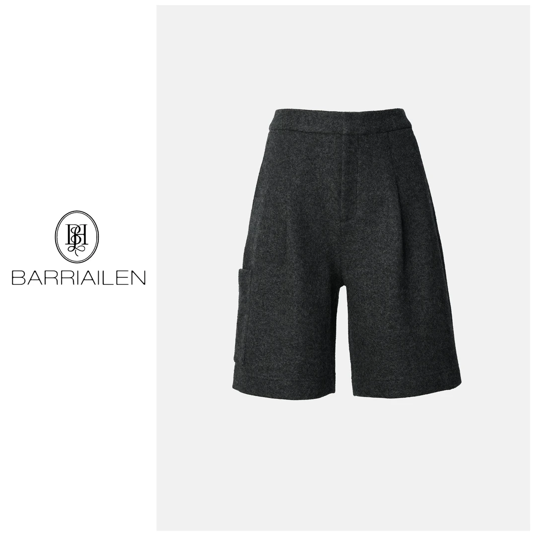 BARRIAILEN | 秋冬款毛呢百搭休闲中裤-2401871