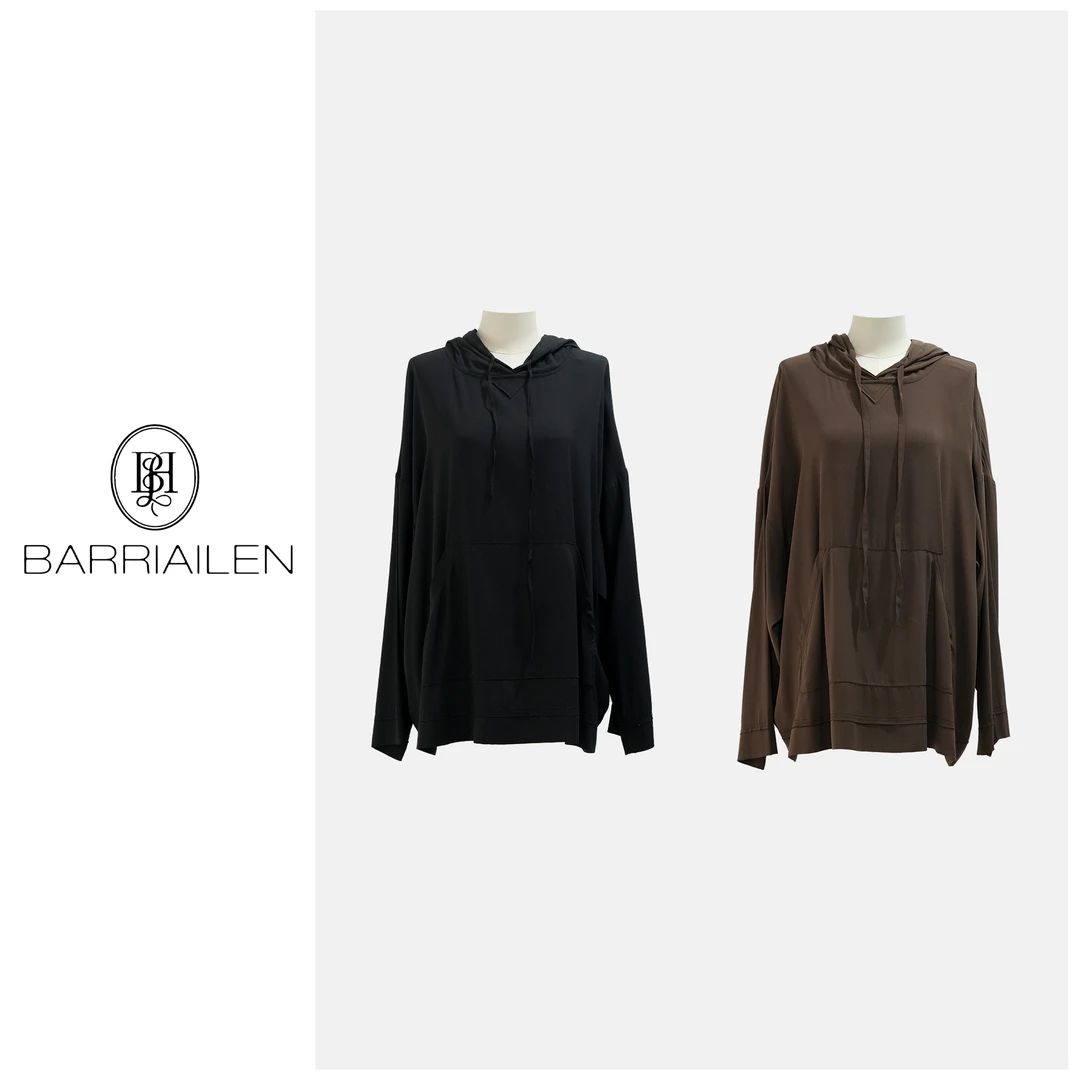 BARRIAILEN | 连帽抽绳简约休闲宽松套头衬衫-2417286