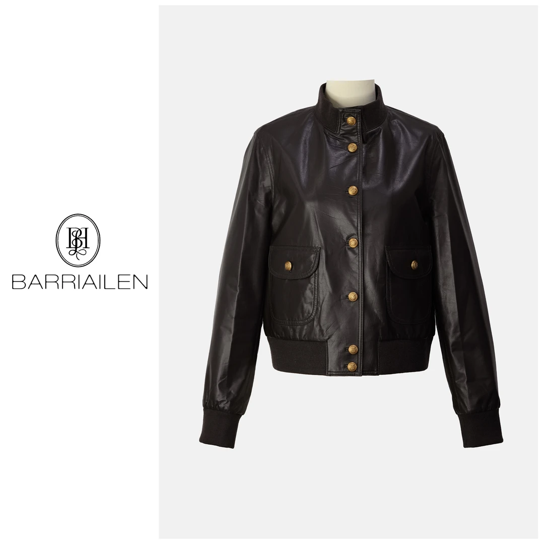 BARRIAILEN |  小牛皮时尚百搭酷酷小外套-2408281