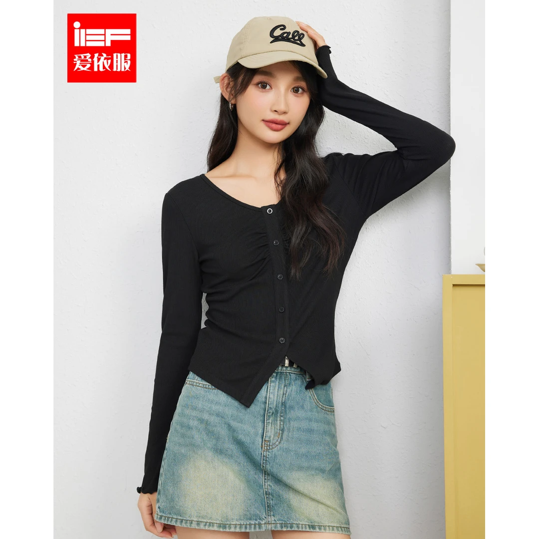 IEF/爱依服国货2023新款秋季棉上衣春秋打底长袖打底衫T恤长袖T恤