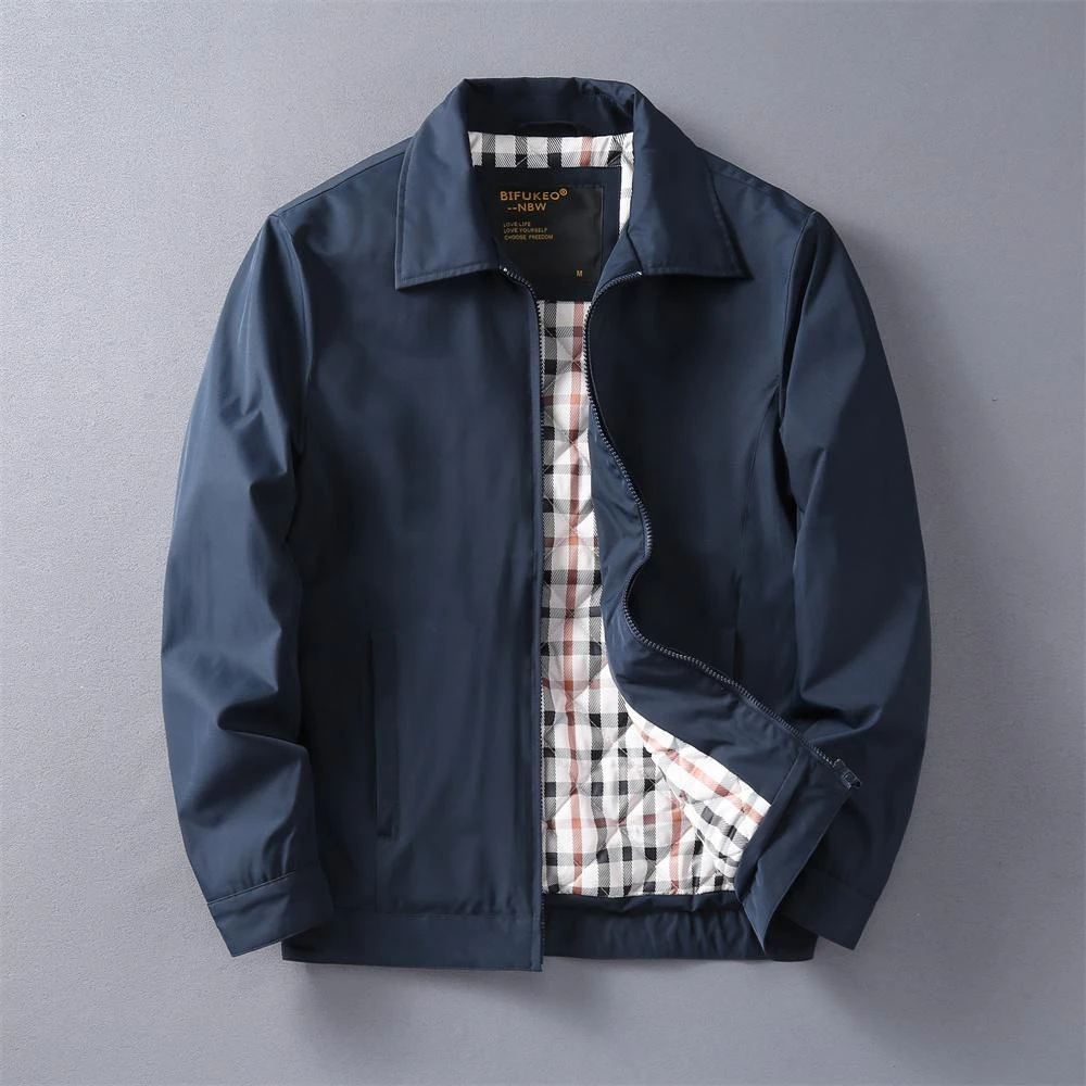 春秋冬新款中青年男士翻领休闲行政棉衣棉袄夹克外套领导商务男装