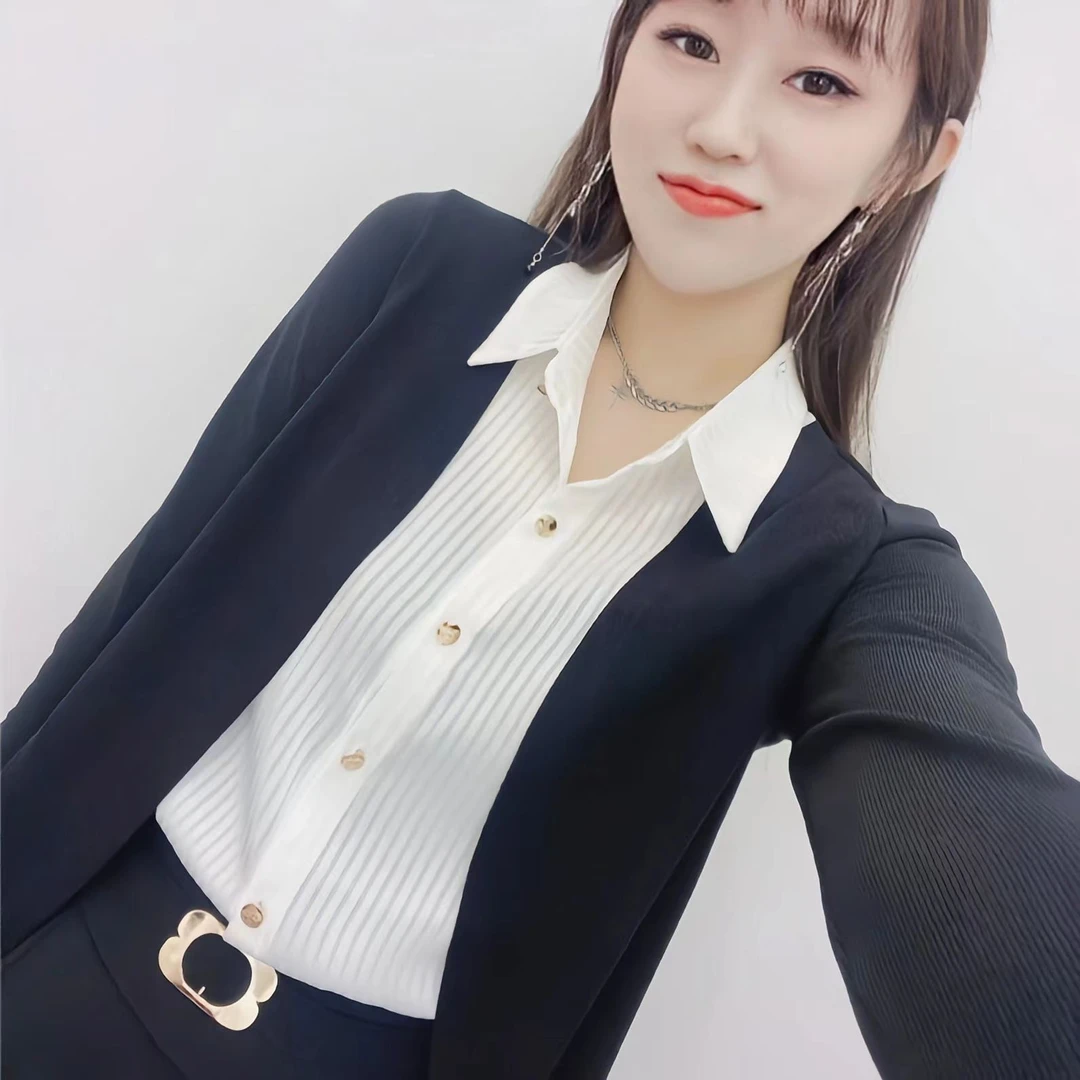 气质假两件拼接长袖上衣女衬衫时尚百搭女装衬衣假两件春秋女上衣