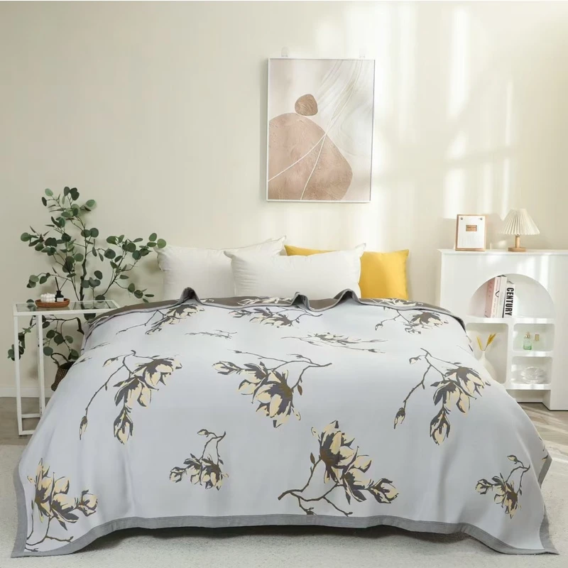 【玉兰景明-银灰X】220*240cm轻奢天丝冰丝软席床盖