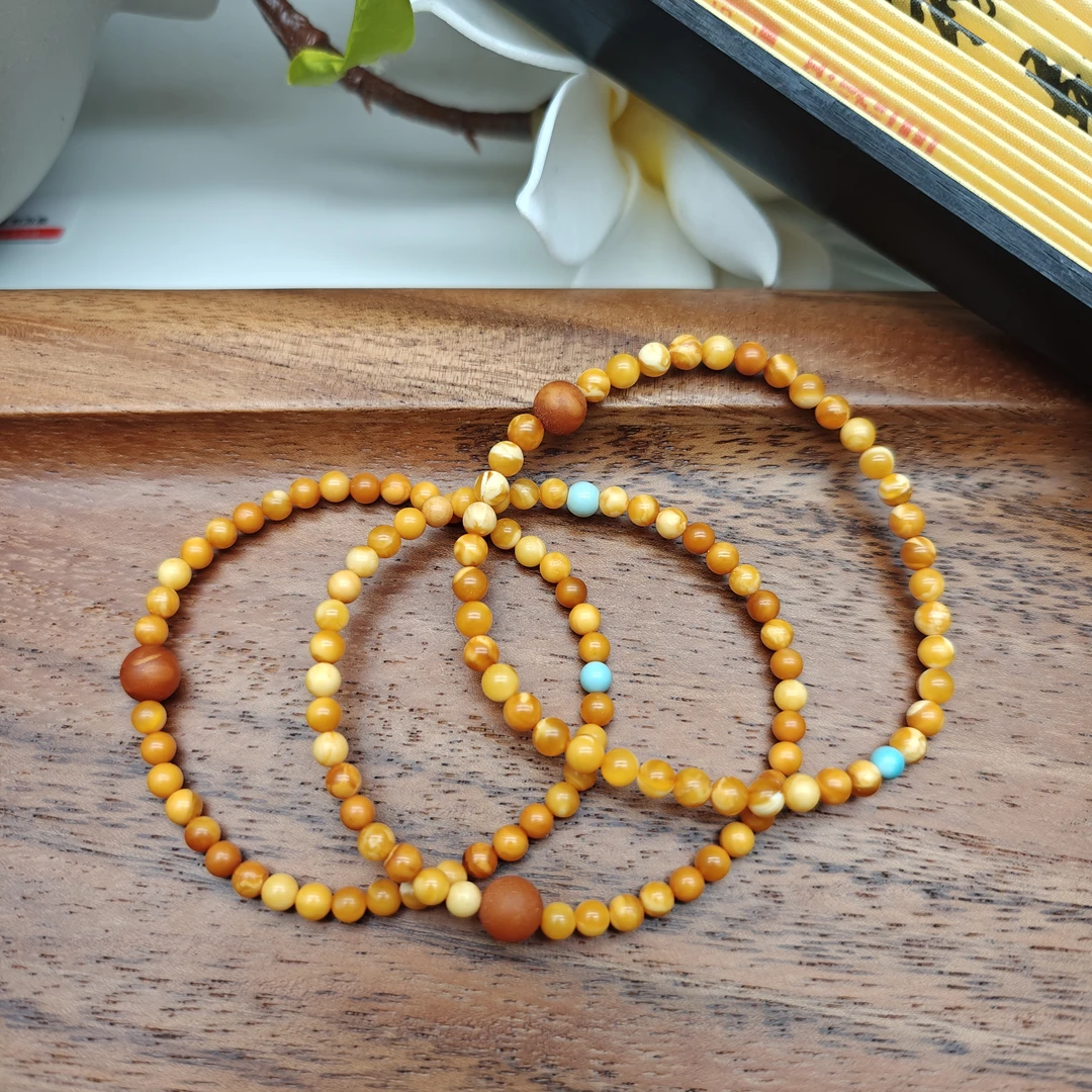 【蜜语 · 意中人】石膏蜡打底单圈手串女款 百搭卡4+（多样性发其一）