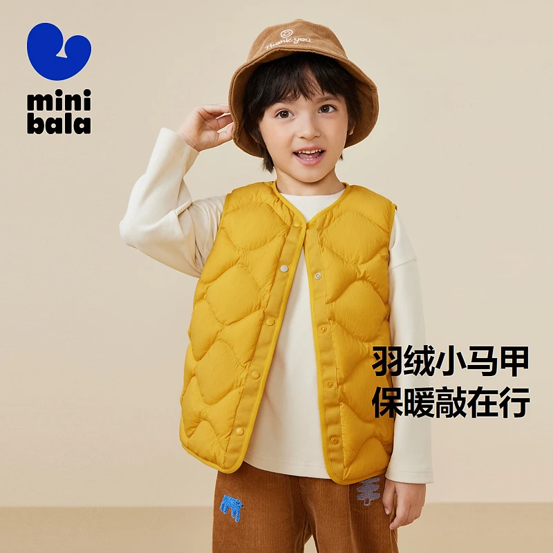 【三防外套】迷你巴拉男女童压印羽绒马甲冬季保暖231423101202儿童