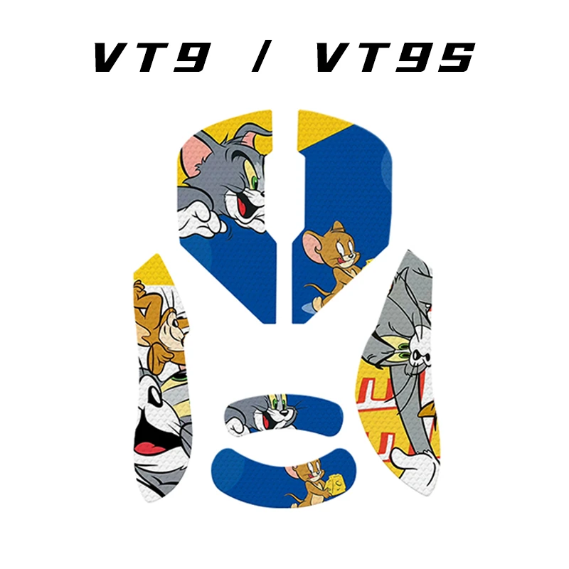 适用雷柏VT9S滑鼠止滑贴VT9 防撞条防汗贴VT9电竞滑鼠掌心贴背膜