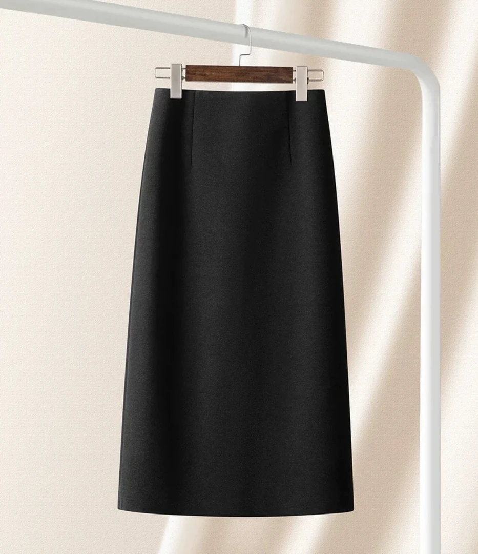 〖香风配套半身裙〗气质显瘦半身裙春秋气质时尚黑色开叉百搭