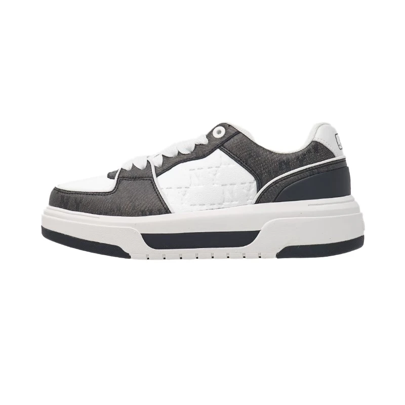 MLB男女情侣仿牛仔印刻老花学长鞋厚底运动鞋24春夏新款3ASXCMN4N