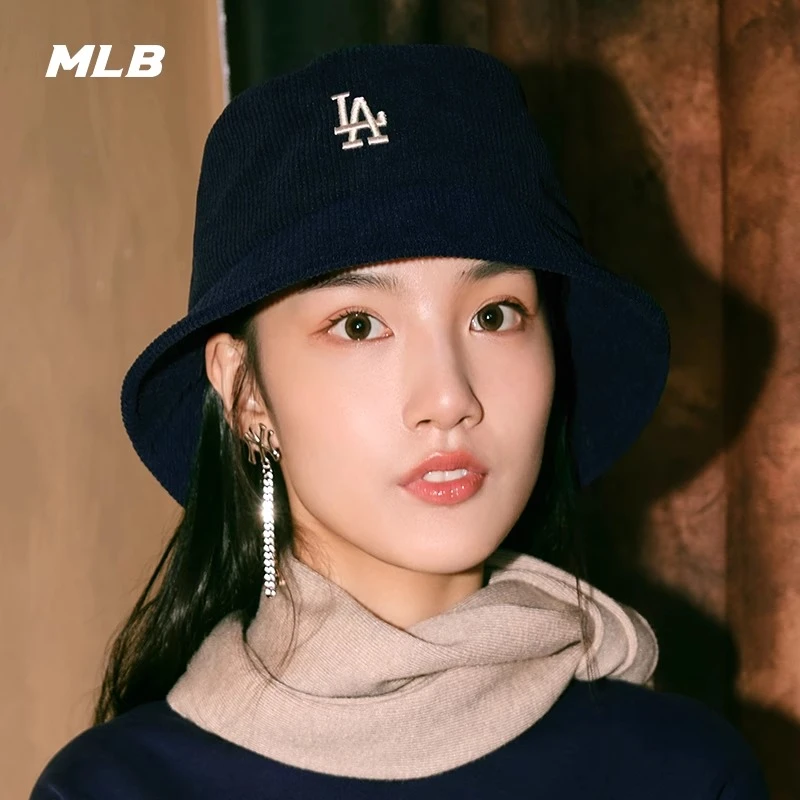 MLB男女情侣纯色渔夫帽子运动时尚百搭休闲帽子春夏3AHTC0136