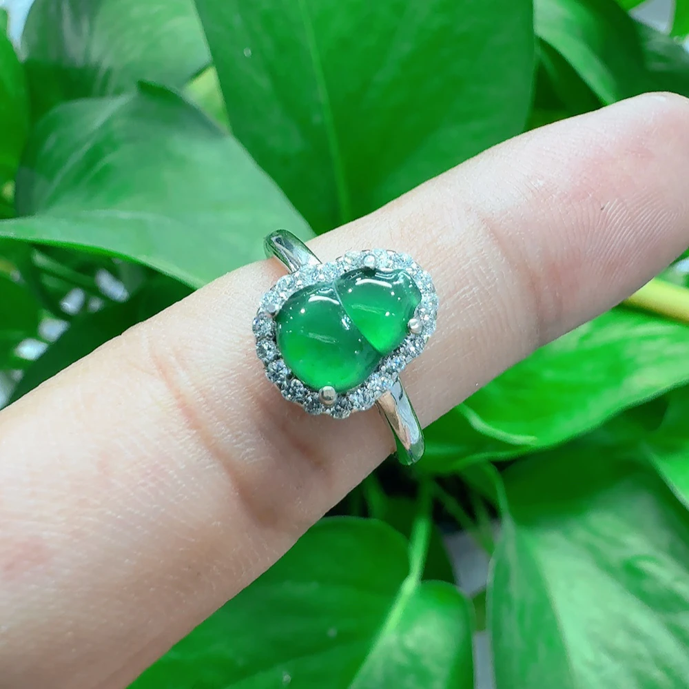 天然A货翡翠 葫芦戒指 多样性发货