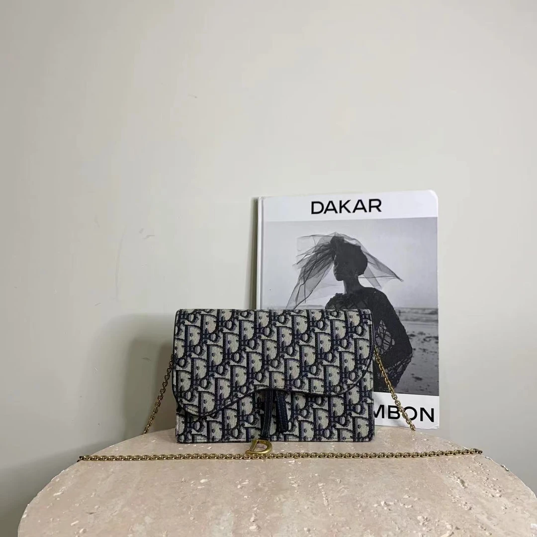 95新 DIOR/迪奥 壹臻/老花刺绣马鞍链条包/10465235