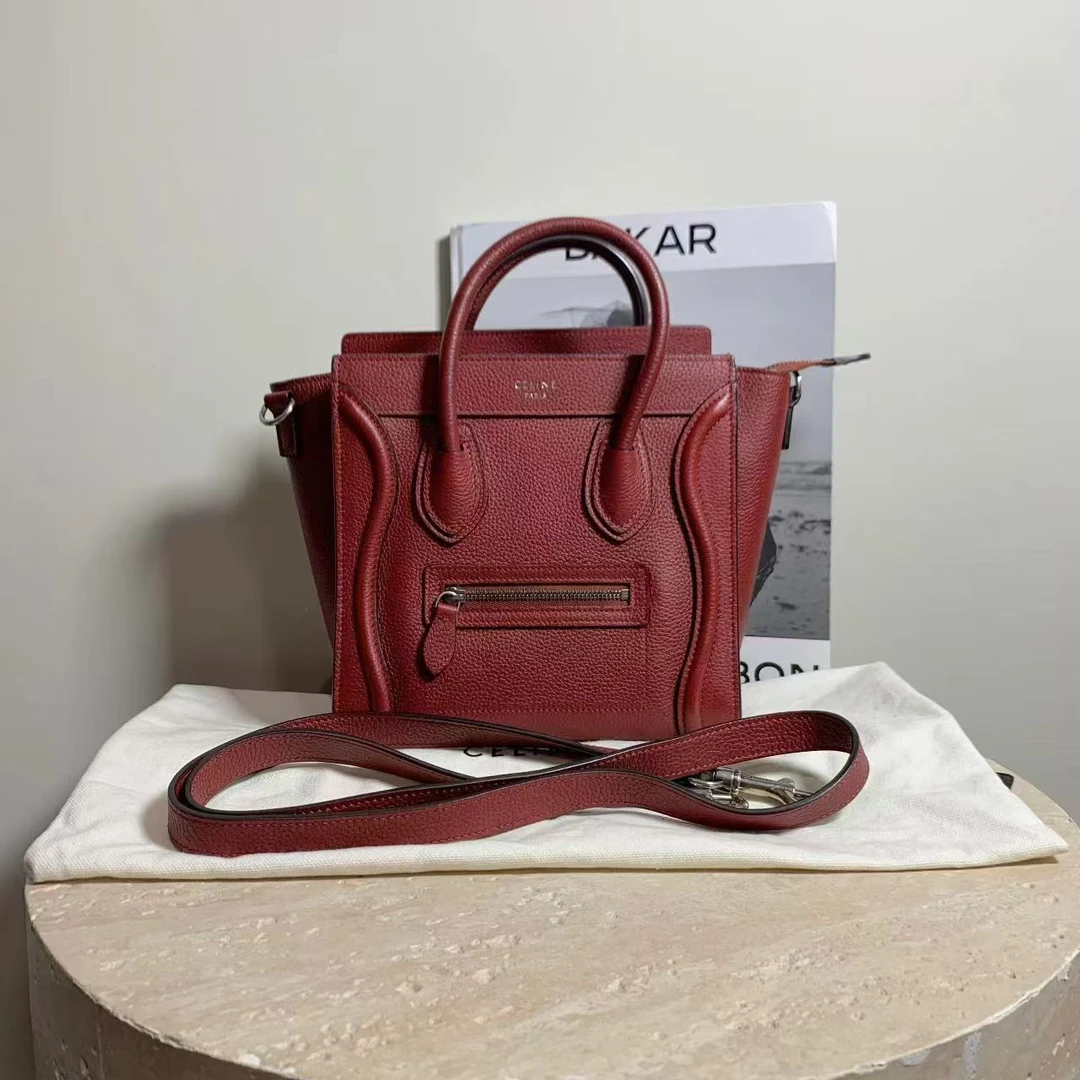 95新 Celine/思琳 壹臻/红色笑脸nano斜挎包 52323346