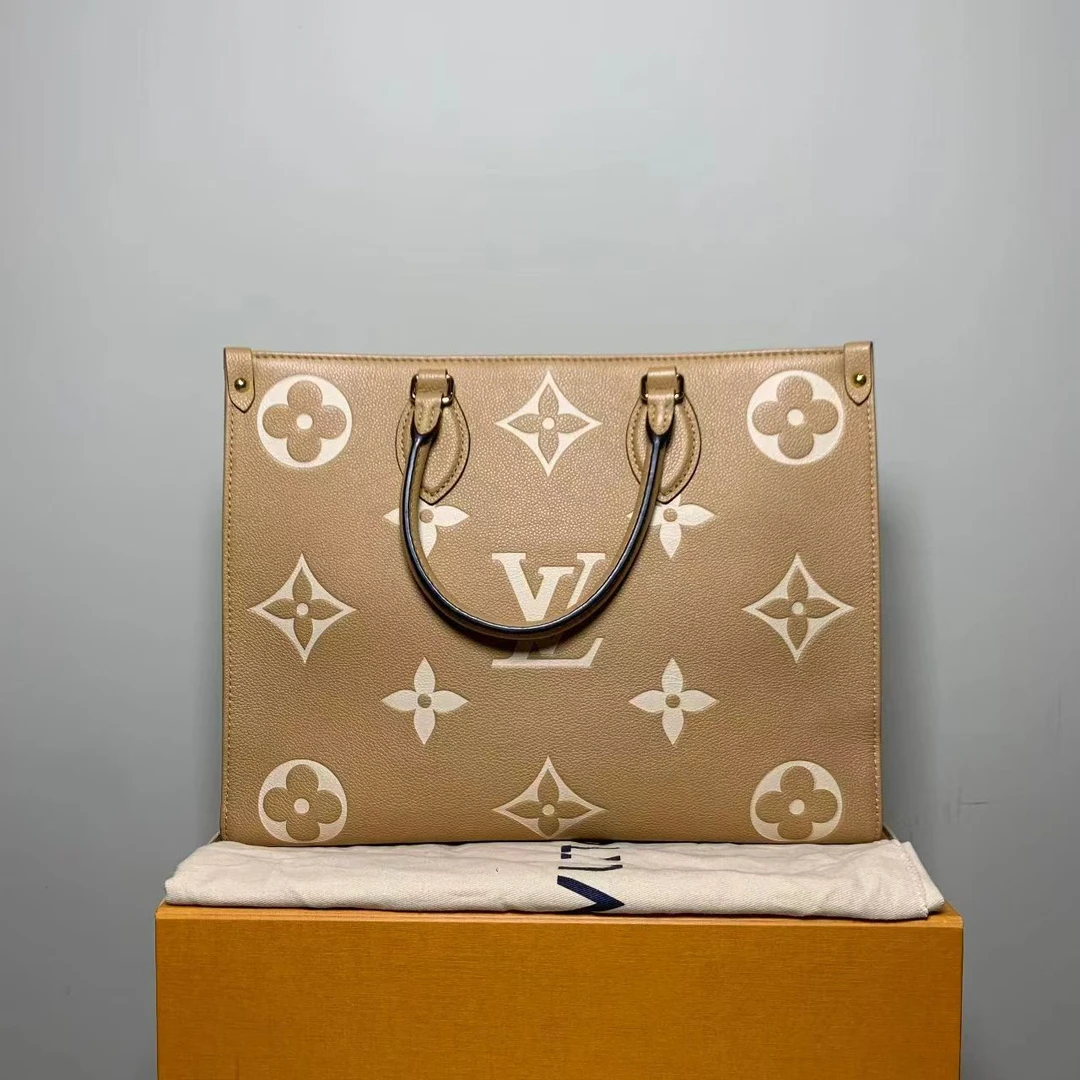 95新 LouisVuitton/路易威登 壹臻/奶茶色Onthego中号 71892508