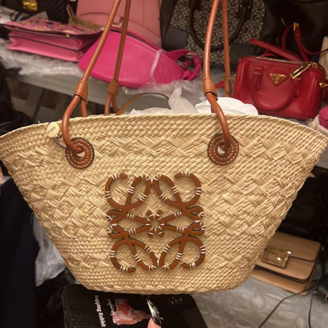 95新 LOEWE/罗意威 赤境·包展 草编菜篮子小号手提包