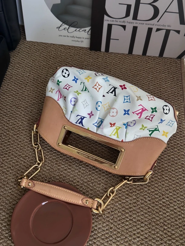 95新 LouisVuitton/路易威登 赤境·3891 白三彩judy小号单肩 11