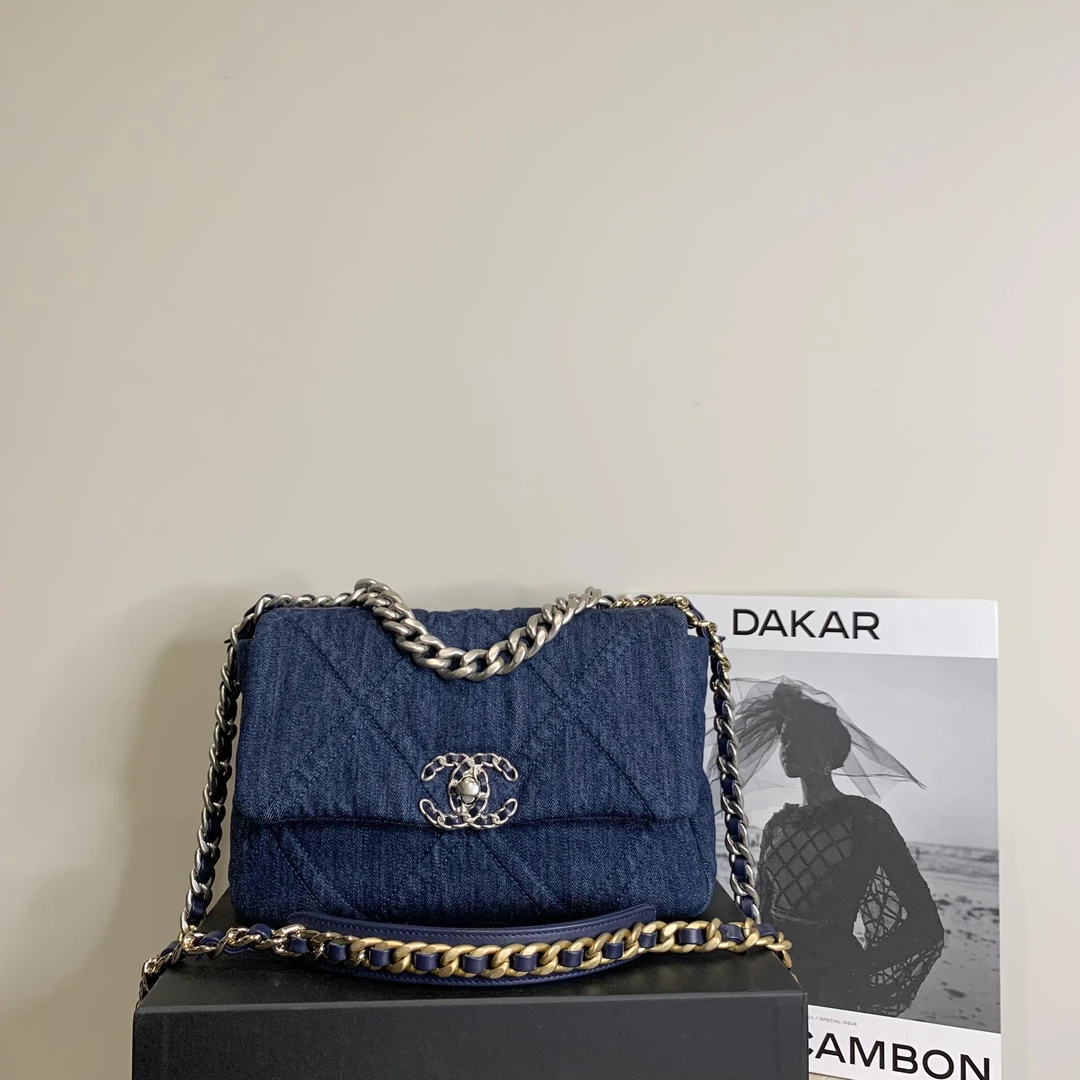 95新 Chanel/香奈儿 壹臻/蓝色牛仔19bag小号 29388107