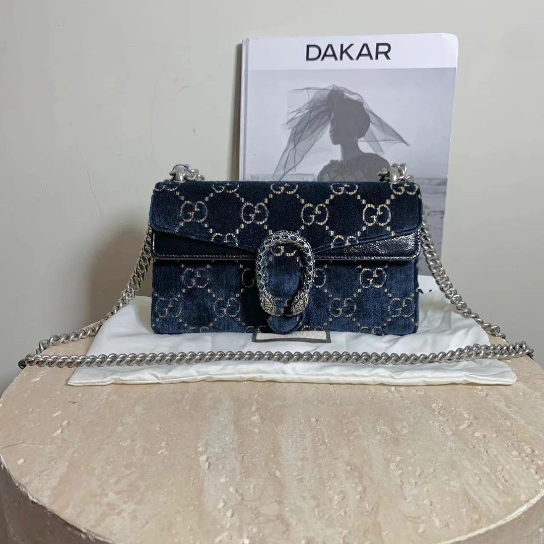 95新 GUCCI/古驰 壹臻/95新 蓝色钻扣酒神新中号包 38213169