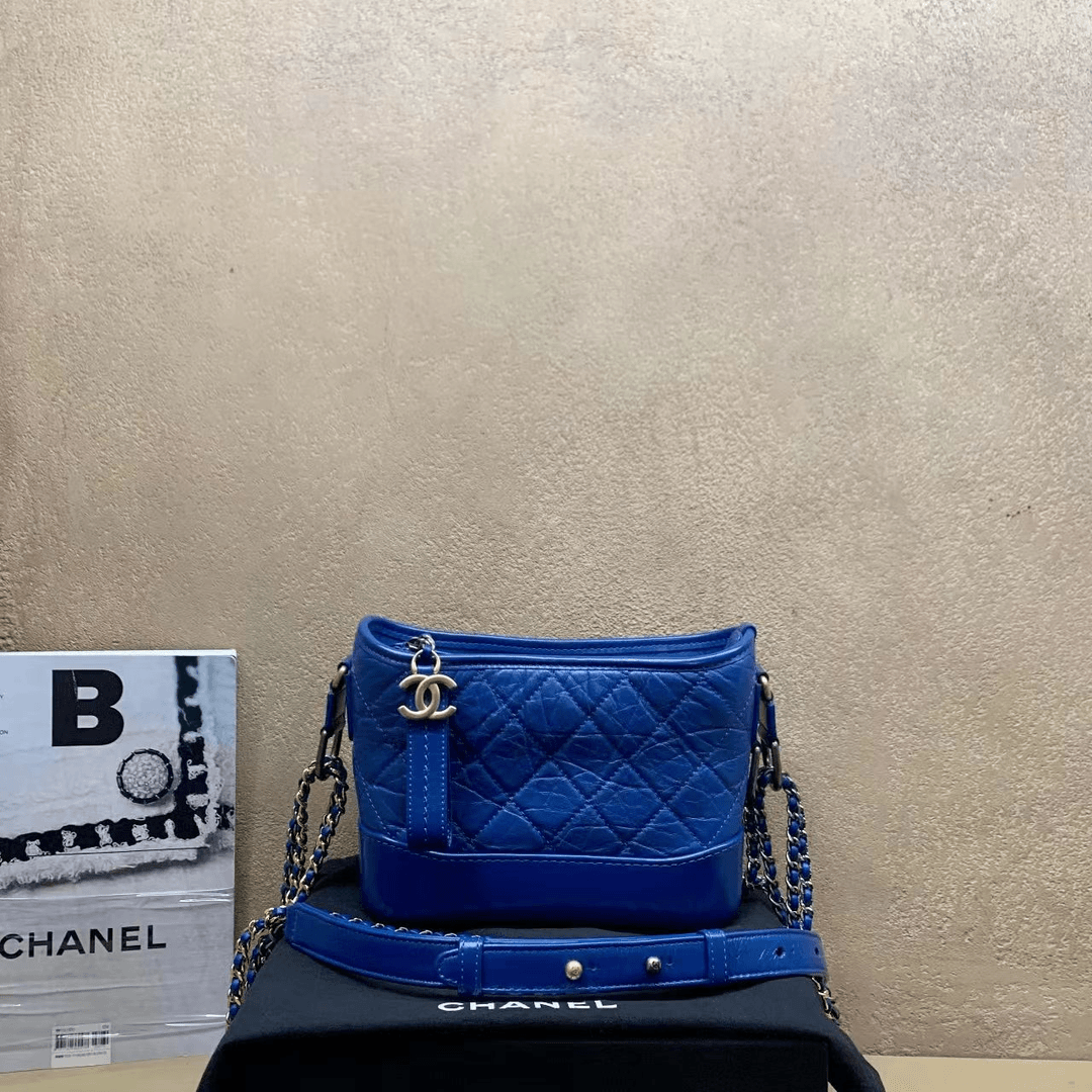 95新  壹臻中古/chanel 蓝色流浪小号26开单肩包 77774133