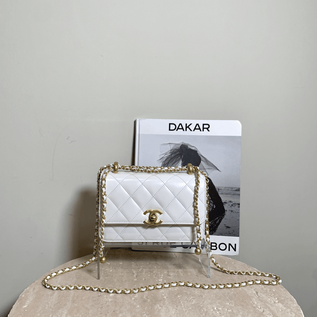 99新 Chanel/香奈儿 壹臻/24C白金双金珠woc厚版 / 77588432