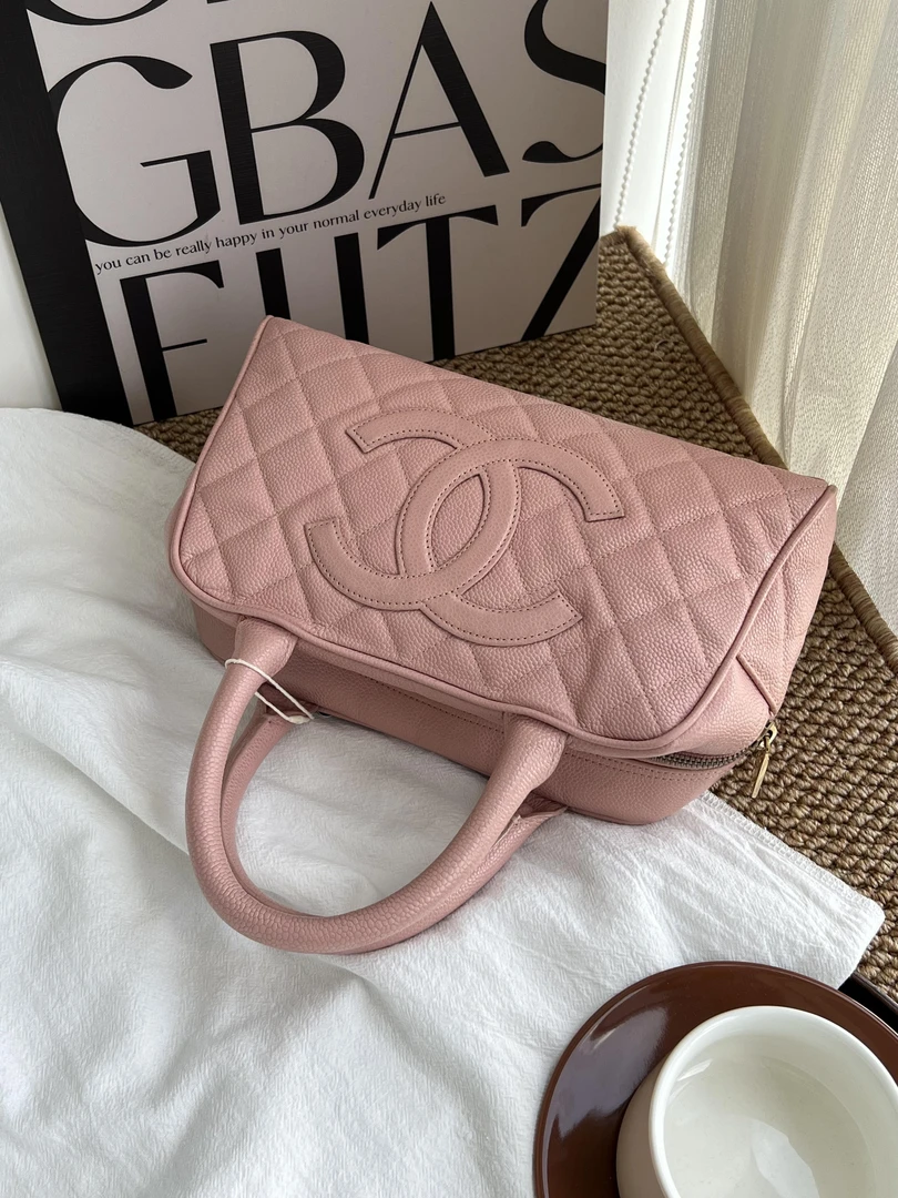 95新 Chanel/香奈儿 赤境·1235 粉色鱼子酱保龄球小号03-04