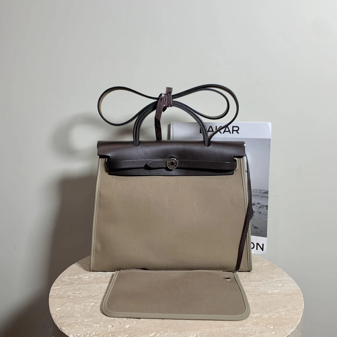 95新 Hermes/爱马仕 壹臻/大象灰拼乌木色herbag31 t刻13101831