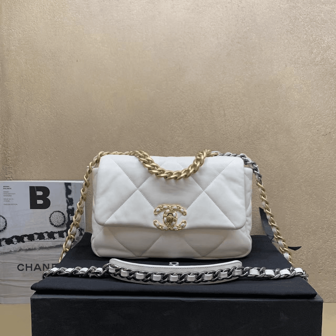 95新 Chanel/香奈儿 壹臻/白金小号 19bag斜挎包/74482184