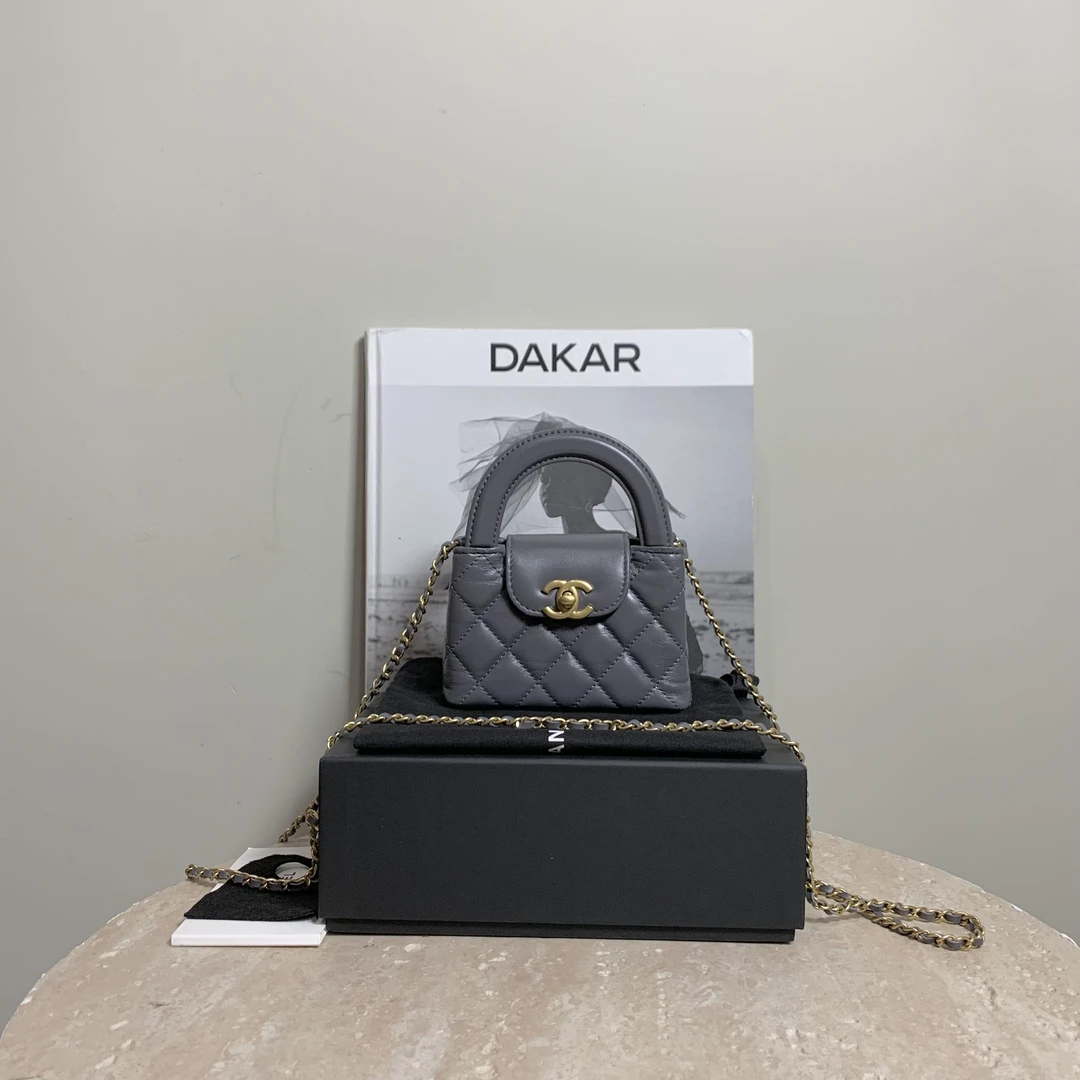 99新 Chanel/香奈儿 壹臻/灰色牛皮mini kelly 75908930