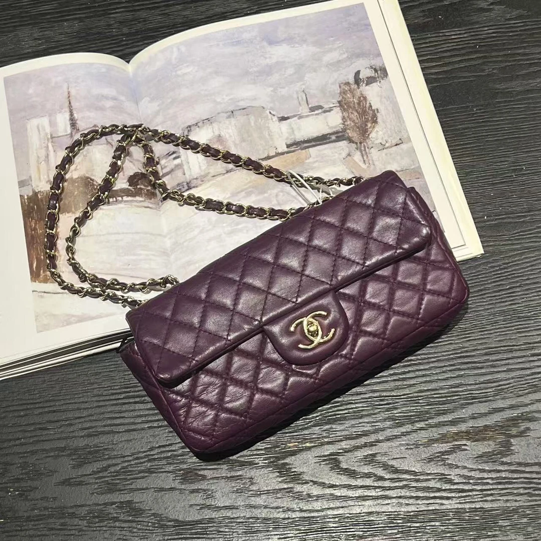 95新 Chanel/香奈儿 舍得 Chanel 紫魅葡萄法棍链条包