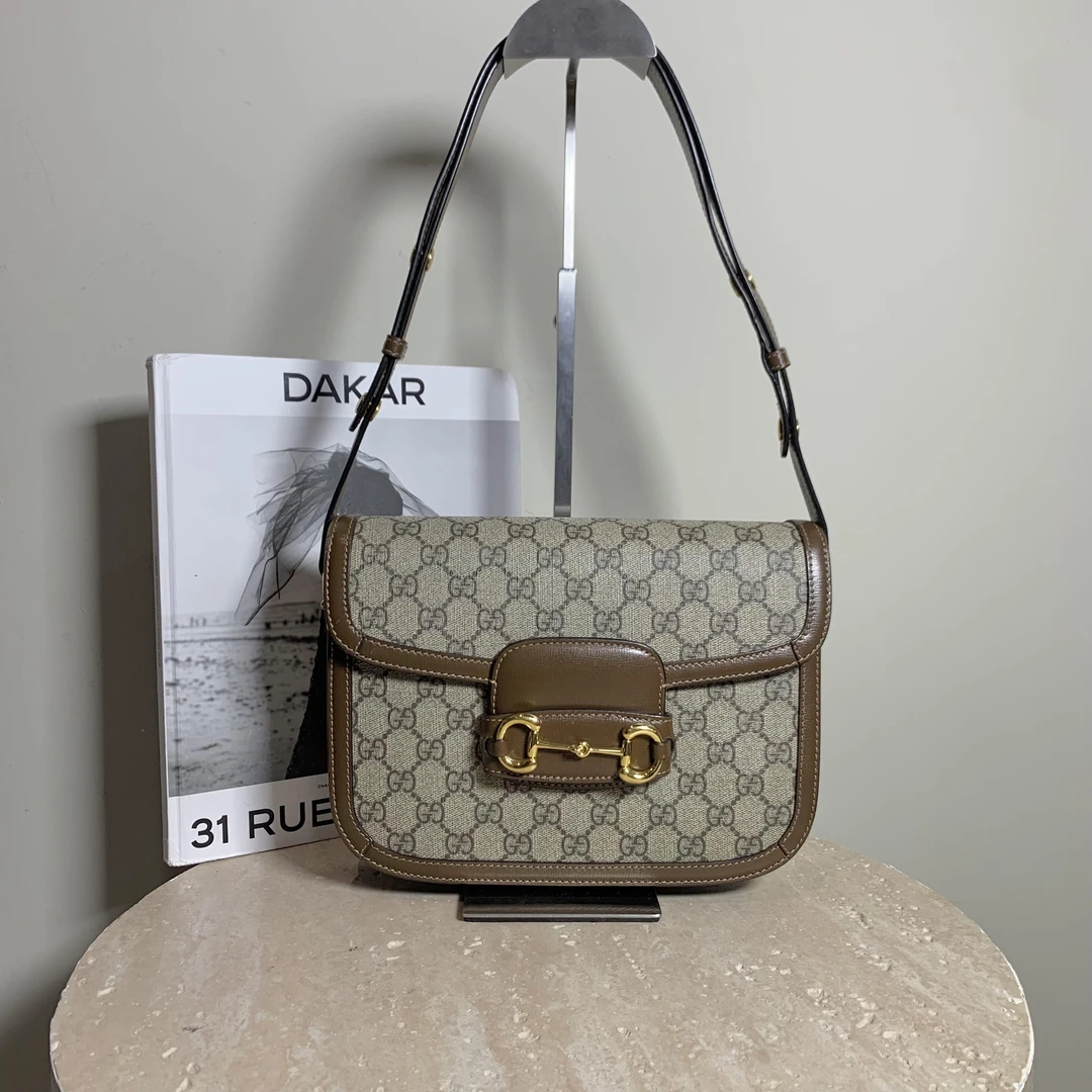 95新 GUCCI/古驰 壹臻/老花拼棕1955中号 / 41850360
