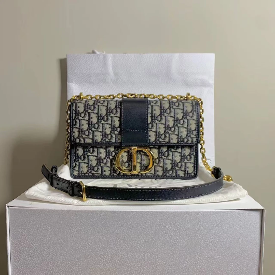 95新 DIOR/迪奥 壹臻/95新老花刺绣链条蒙田30中号 96593732