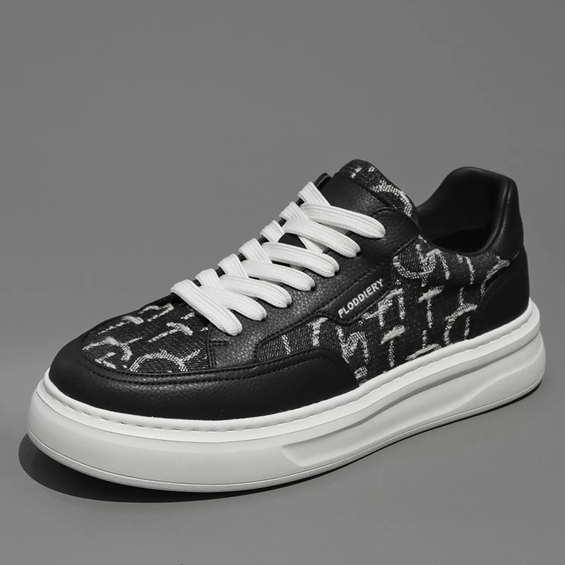 F24318新款夏季透气男款潮鞋黑色爆款增高厚底百搭休闲男鞋